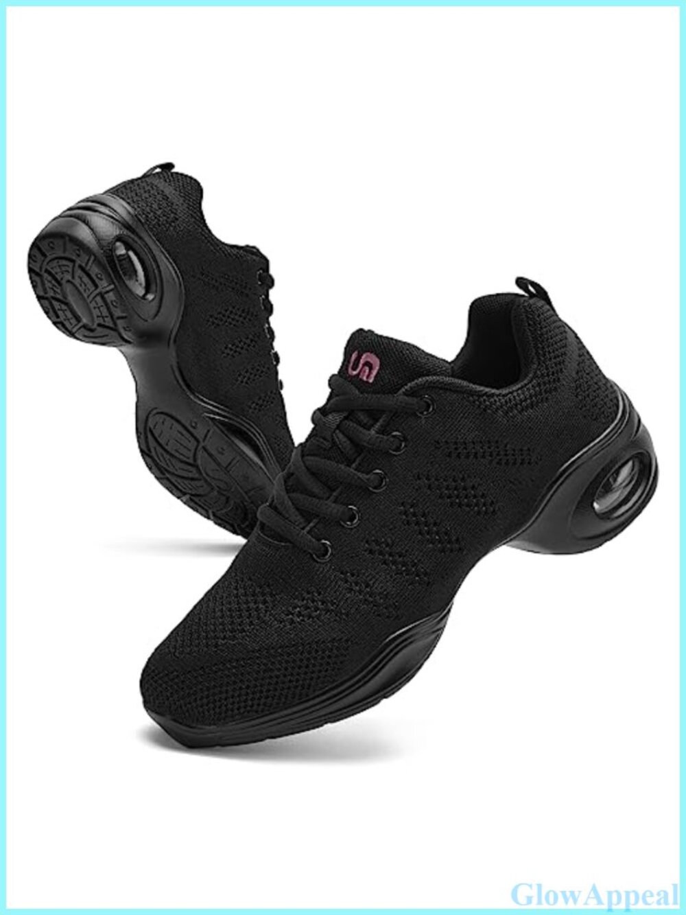 Women's Jazz Dance Sneakers Lace-Up Mesh Air Cushion Platform Shoes
